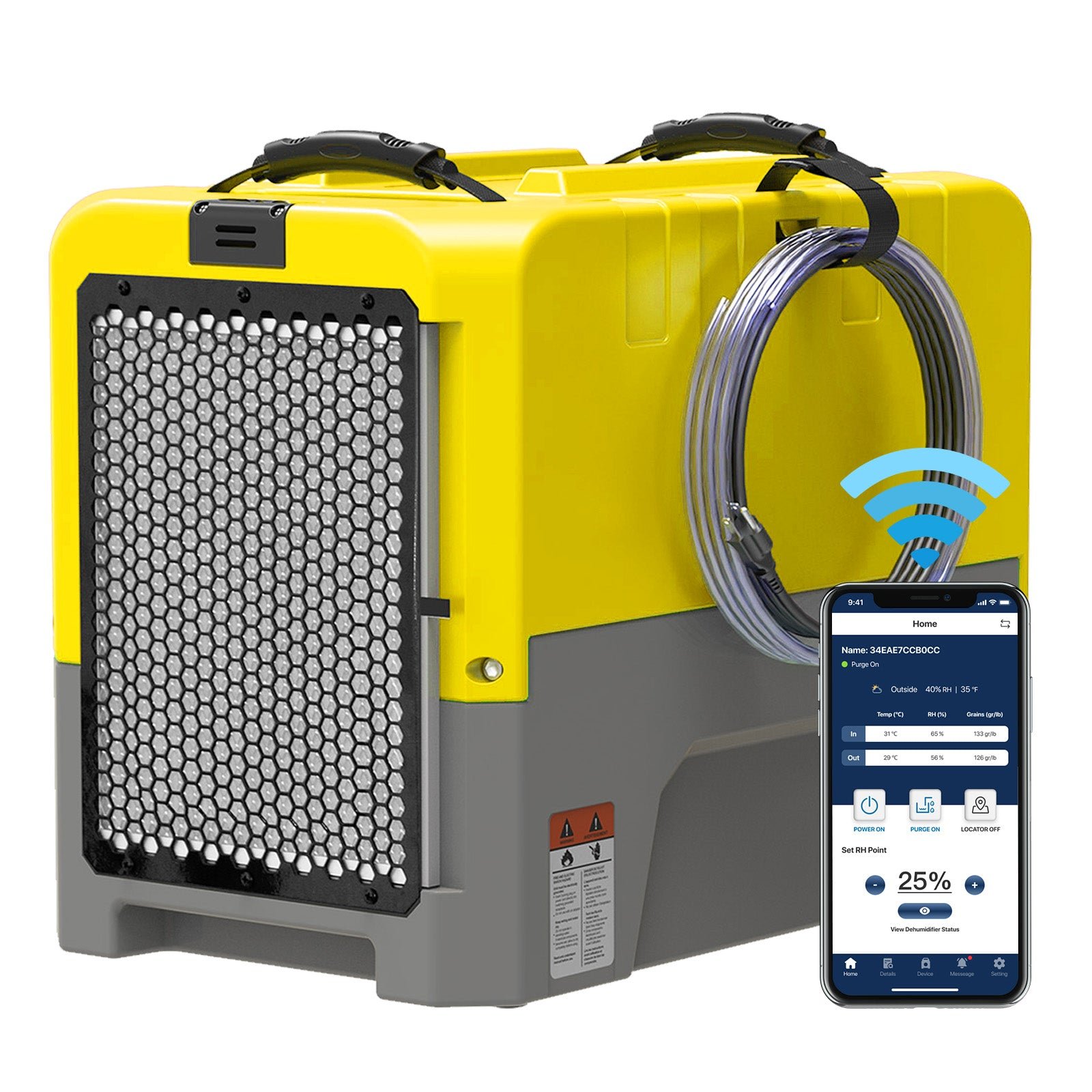 Retailer illustration of the Storm LGR Extreme WiFi with a smartphone